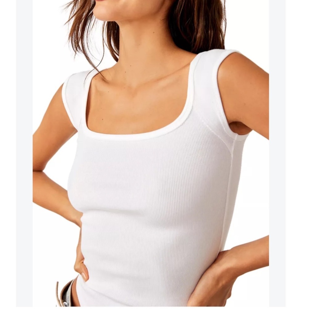 BDG Urban Outfitters Ribbed Square Neck Tank Top Set White Black Small 2-Pack